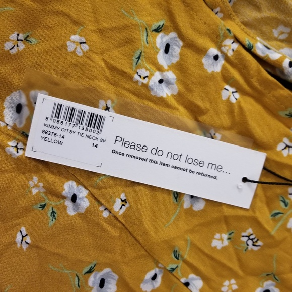 Yellow Floral Boho Dress, NWT - Picture 2 of 5